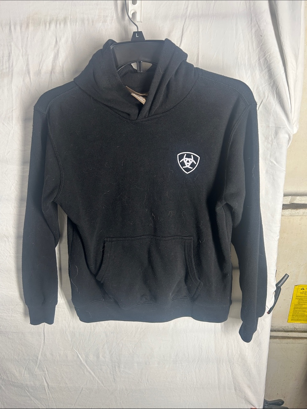 Ariat Black Pullover Hoodie with White Shield Logo